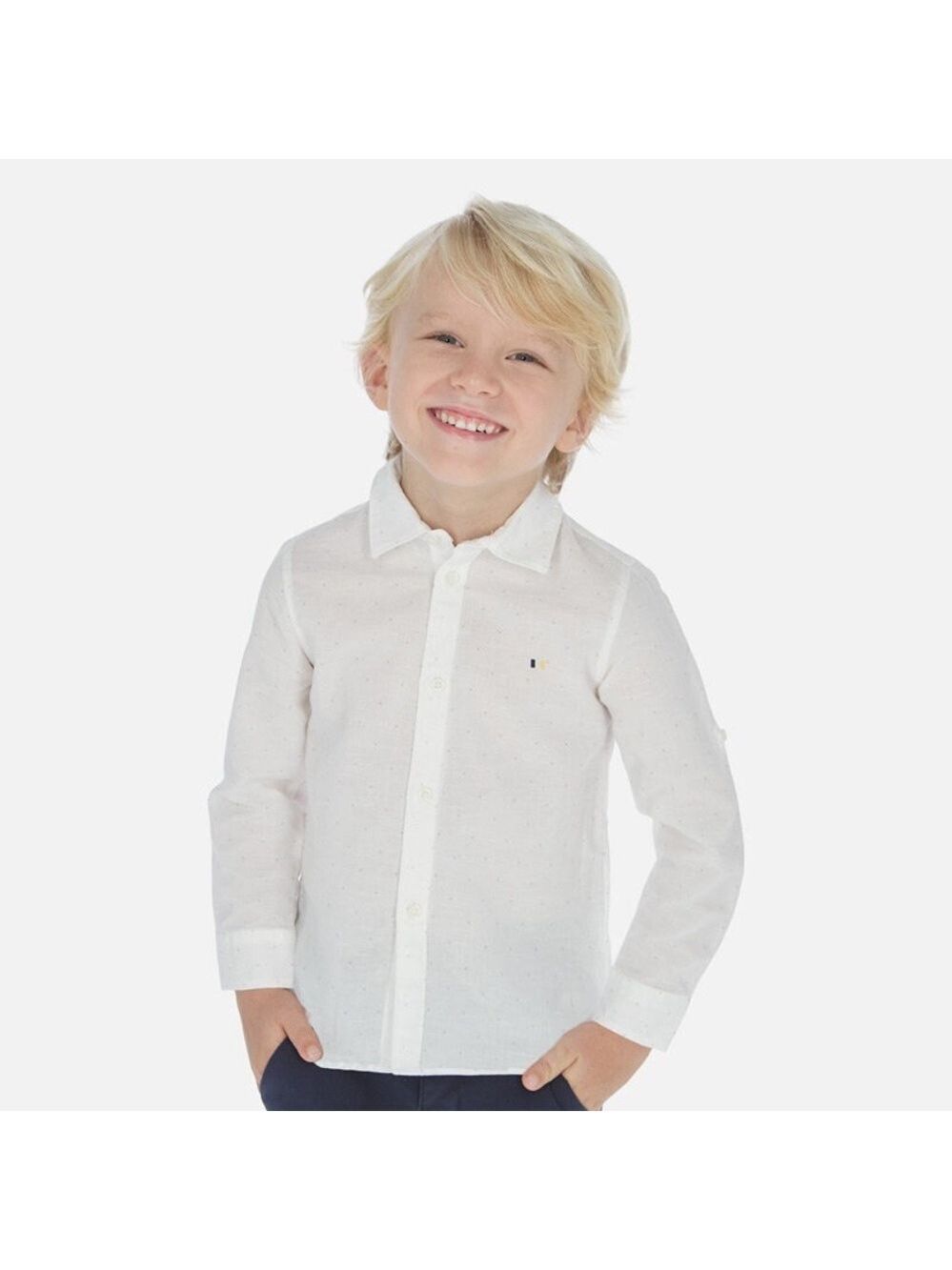 Size 4 Boys Mayoral Classic White Kids Button Down Shirt